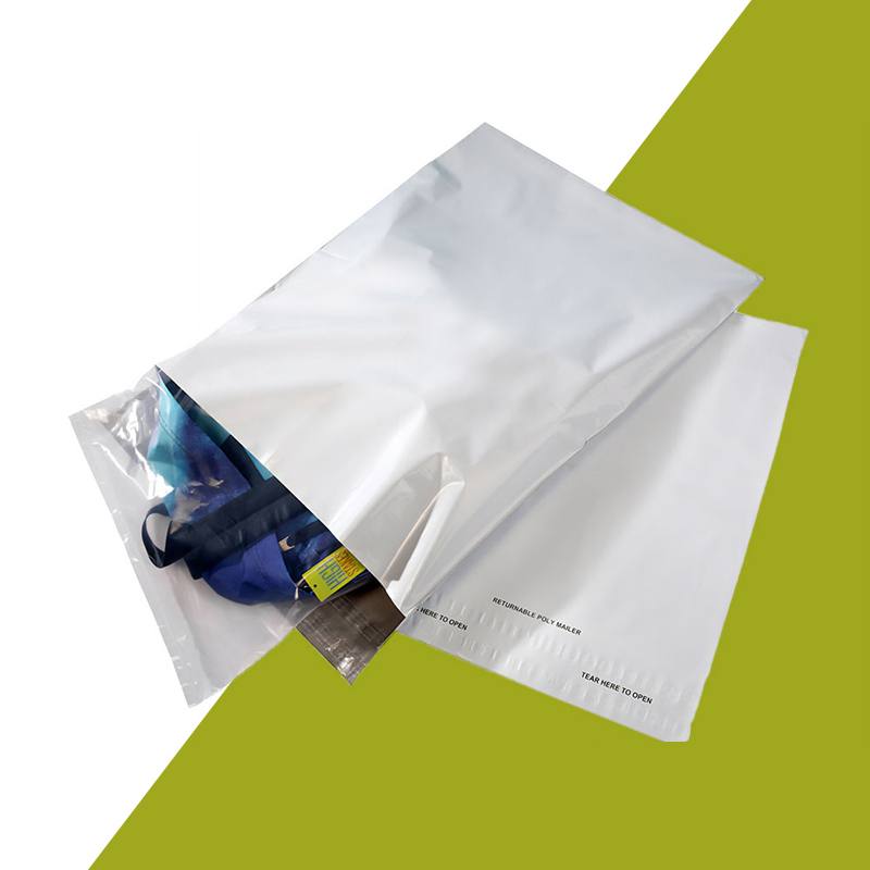 White mailers showing a printed tear-open instruction along the lower edge of the panel